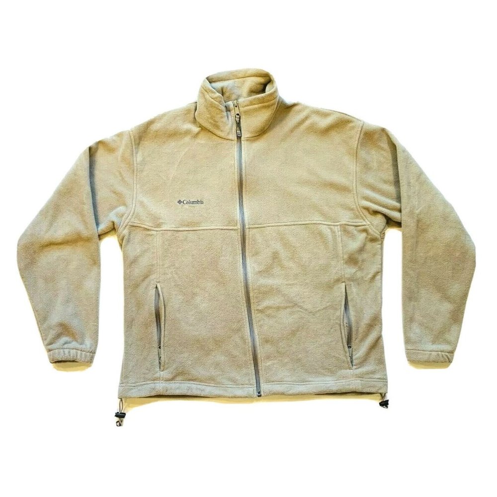 COLUMBIA Mountain Fleece Jacket Full Zip Mock Neck Drawstring Waist XL NWOT‎